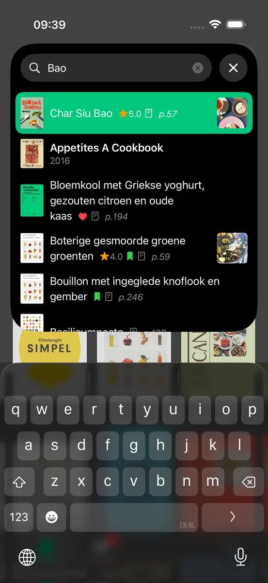 CookCook snelle zoekfunctie