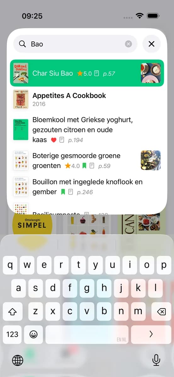 CookCook snelle zoekfunctie